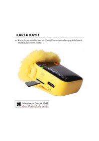 Resim Lensgo 348C Sarı 1V1 Kablosuz Tekli Mikrofon Seti 