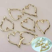 Resim 4 adet/set Alaşımlı Oyuk Kalpler Charm, 37x30mm, Kişilik Tasarımı, DIY Moda Takı Küpe Yapımı Aksesuarları, Kolye El Sanatları Malzemeleri 