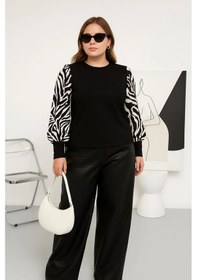 Resim Aselglam Şık Büyük Beden Bluz 213862050 Siyah 
