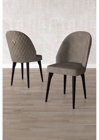 Resim Milas Siyah Mermer Desen 80x132 Açılabilir Mdf Masa Yemek Odası Takımı,mutfak Takımı 4 Sandalye, 1 B Cappuccino 