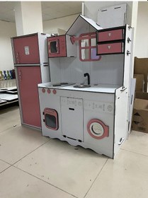 Resim Yeni Tasarım Ahşap Buzdolaplı Mutfak Seti 