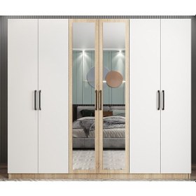 Resim ZerkaConcept Kayra 6 Kapaklı Gardırop - Ücretsiz Kurulum 