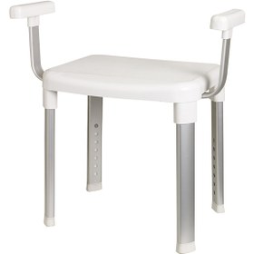 Resim Primanova Cappadocia Paslanmaz Alüminyum Kol Destekli Yaşlı Engelli Banyo Sandalyesi (130 KG Kapasite) - Beyaz 