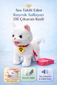 Resim YILDIRIM OYUNCAK Şarjlı Kumandalı İnteraktif Peluş Kedi | Ses Taklit Eden Yürüyen Kuyruğunu Sallayan ve Dil Çıkaran 