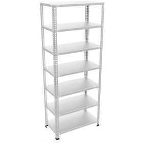 Resim Rafburada 7 Katlı Galvaniz Çelik Raf. Depo, Kiler, Dosya Rafı 