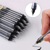 Resim 12'li Hızlı Kuruyan Düz Roler Kalem Seti 0.5mm İnce Uç, Hafif Plastik Kalemler Okul ve Ofis Yazısı için Görülebilir Mürekkep Tedariki ile 
