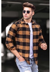 Resim Madmext Madmext Ekoseli Camel Gömlek 4664 Camel 