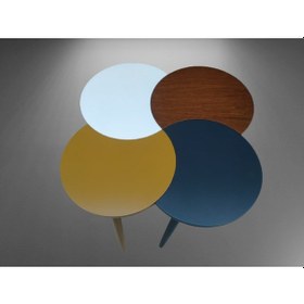 Resim Zigon-Orta Sehpa Takım Hilal Model Parlak Çok Renkli Kayın Torna 