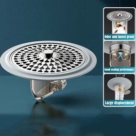 Resim 1 Adet TATUKIKO Paslanmaz Çelik Koku Önleyici Gider Kapağı - Tıkanma Karşıtı Tasarımlı Saç Tutucu, Banyo Lavabo/Duş Gider Koruyucusu, Kolay Temizlenebilir Izgara ve Mühür ile Koku Kontrolü 