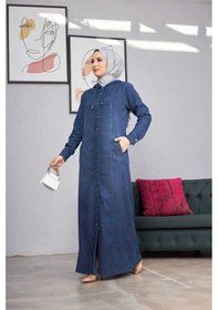 Resim Neways 6509-denim Kapşonlu Ferace Koyu Mavi Koyu Mavi 