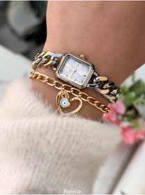 Resim Reward ZİNCİR Çelik Kordon,3 ATM Beyaz Kadran , Gümüş Sarı Kadın Kol Saati ,Bileklik 