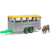 Resim Bruder Oyuncak Hayvan Taşıma Römorku ve İnek 