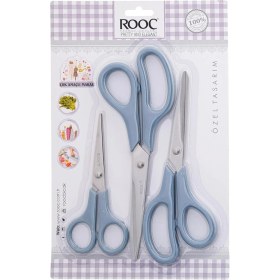 Resim Mena Rise Premium Serisi Ergonomik Saplı Çelik Gıdaya Temasa Uygun 3'lü Set Mutfak, Mavi 