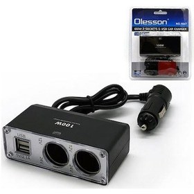 Resim Ayt Olesson 1647 12-24v 3 Lü Çift Usb Li 100w 70 Cm Kablolu Araç Oto Tır Çakmak Çoklayıcı Çakmaklık Çoğaltıcı 