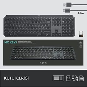 Resim Logitech Mx Keys For Business Aydınlatmalı Tam Boyutlu Kablosuz Türkçe Q Klavye - Siyah 