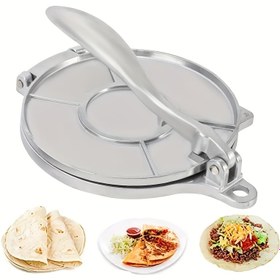 Resim 6 İnç Yapışmaz Pres Makinesi, 4 Sabit Destek ve Ergonomik Sap - Ağır Hizmet Tipi Alüminyum Yapı, Kolay Temizlenebilir Yüzey, Hint Roti, Pizza, Kek, Ekmek için - Mutfak Pişirme Temel Ürünü, Roti Yapıcı, Roti Pres 