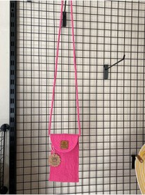 Resim SELİNN BUTİK Kapaklı , Mıknatıs Çıt, Çıt Detaylı Telefon Çantası Pembe 