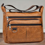 Resim Yeni Rahat Erkek Çantası PU Erkek Çantası Omuz Çantası Crossbody Çantası Büyük Kapasiteli 