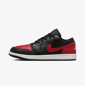Resim Nike Air Jordan 1 Low Erkek Basketbol Ayakkabısı-553558-067-tanemsport Siyah - Kırmızı 
