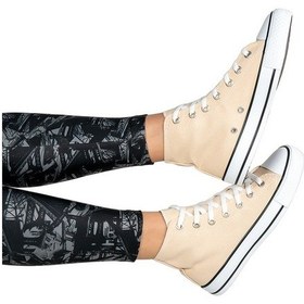 Resim Kadın Keten Spor Ayakkabı Bej 