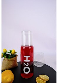 Resim Digithome H2o Cam Kapaklı Başucu Su Ve Meşrubat Sürahisi Karaf Şişe 600 Ml Beyaz H2o75760 C1-1-18 