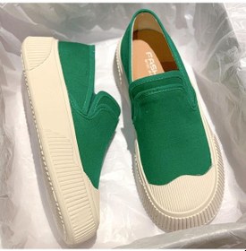 Resim Yeşil Kadın İlkbahar Ve Yaz Aylarında Kanvas Ayakkabı Giyer Nefes Alabilir Kalın Tabanlı Kaymaz Moda Ve Çok Yönlü Günlük Ayakkabılar Yeşil 