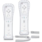 Resim Teltree Wii Ve Wii U Uyumlu Beyaz 2'li Kumanda Seti: 2 Adet Kumanda + 2 Silikon Kılıf + 2 Bileklik Kayışı - Üçüncü Taraf Kontrol Cihazı 