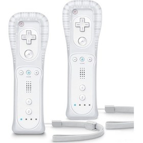 Resim Teltree Wii Ve Wii U Uyumlu Beyaz 2'li Kumanda Seti: 2 Adet Kumanda + 2 Silikon Kılıf + 2 Bileklik Kayışı - Üçüncü Taraf Kontrol Cihazı 