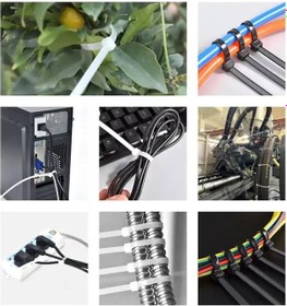 Resim 500 Adet Beyaz Plastik Cırt Kelepçe Kablo Bağı 4.8x250mm 