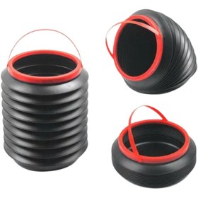 Resim KDOT Katlanabilir Araç İçi Kova 4 Litre Askılı Kapaksız 