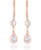 Resim Azuris 925 Ayar Gümüş Damla Taşli Ikili Küpe 