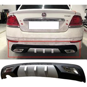 Resim Fiat Linea Difüzör Difizör Gri + Kare Egzoz Görünüm C Tip 