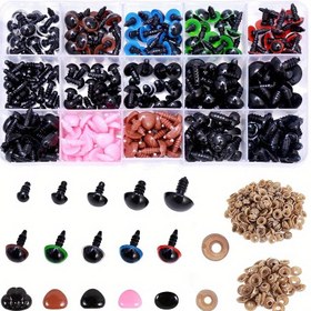 Resim 560 adet, 1 Kutu, Renkli Sanat Göz Seti, Plastik İplik Bebek Gözü DIY Bebek El Yapımı Malzeme Aksesuarları, Contalar Dahil 