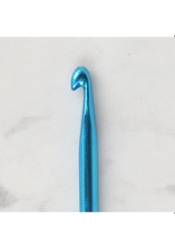 Resim Abarta 6,0mm Renkli Metal Uzun Gagalı Örgü Şiş Tunus Tığ 35cm-mavi 1 Adet 