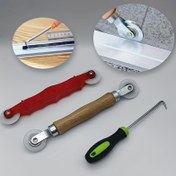 Resim 3 adet Kapı ve Pencere Ekranı Spline Rulosu Aracı Ahşap Sap, Metal Rulo ve Plastik Çelik Spline Rulosu ile Ekran Kapısı Kurulumu, Kapı Aksesuarı | Ergonomik Tasarım | Dayanıklı Metal 