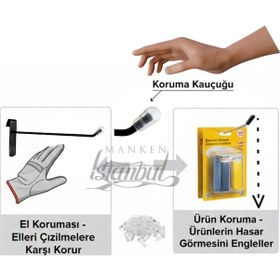 Resim Tel Pano Kancası Koruma Kauçuklu Siyah 10 Cm Deluxe Raf Askısı Ekstra Güçlü 65 Adet Siyah 