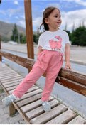 Resim Cigit Kedi Baskılı T-shırt Eşofman Takım 1-5 Yaş Ekru 