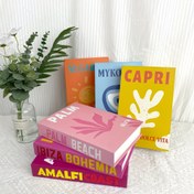 Resim 6 adet Renkli Sahte Kitap Dekoratif Kutular - Ev Ofisi Masa, Fotoğrafçılık Aksesuarları, Bahçe Stili için Canlı Estetik Kağıt Simülasyon Kitapları, Su Geçirmez, Klipsli Kapanış, Noel, Cadılar Bayramı, Şükran Günü için İdeal 