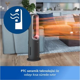 Resim Philips 70 M2 Kapasiteli Hem Isıtan Hem Soğutan Hava Temizleme Makinesi Kule Tipi Şık Tasarım Nanoprotect Hepa Filtreli Virüs ve Alerjen Giderici Akıllı Ünite 