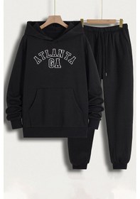 Resim Atlanta Baskılı Eşofman Takımı Siyah 