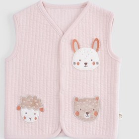 Resim Kapitone Aplikeli Pembe Bebek Yelek - Pembe / 3-4 Yaş 