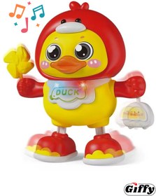 Resim giffy Oyuncak Sesli Işıklı Müzikli Hareketli Dans Eden Sevimli Dansçı Ördek Robot (PİL HEDİYELİ) 