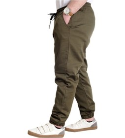 Resim Mode Xl Erkek Pantolon Keten Kargo Cep Jogger Bahar 23912 Haki 001 