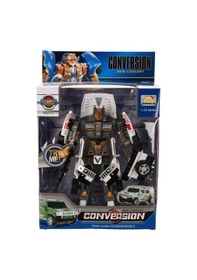Resim 1:24 Sesli Ve Işıklı Dönüşebilen Robot 22 Cm Beyaz Hummer 