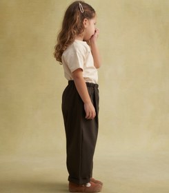 Resim Unisex Çocuk Gabardin Pilili Pantolon Haki - 3-4 Yaş 