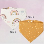 Resim Insular Tükürük Havlusu % 100% Pamuk Yumuşak Önlükler Cilt Dostu Üçgen Ti Rainbow Rainbow 