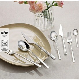 Resim Emsan Ladin 84 Parça 12 Kişilik Çatal Kaşık Bıçak Takımı Gümüş 