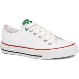 Resim United Colors Of Benetton Bnt 21y 30196 Beyaz Bayan Ayakkabı Bayan Spor Beyaz 