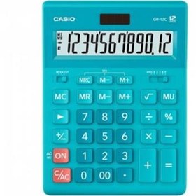 Resim Casio GR-12C-LB 12 Hane Mavi Masa Üstü Hesap Makinesi 