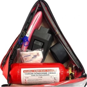 Resim Seti ve Kuru Kimyevi Tozlu%40 Map Abc Araç Yangın Söndürme Tüpü 1 kg 